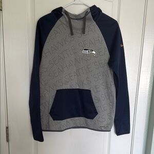 Nike Gray and Blue Raglan Hoodie